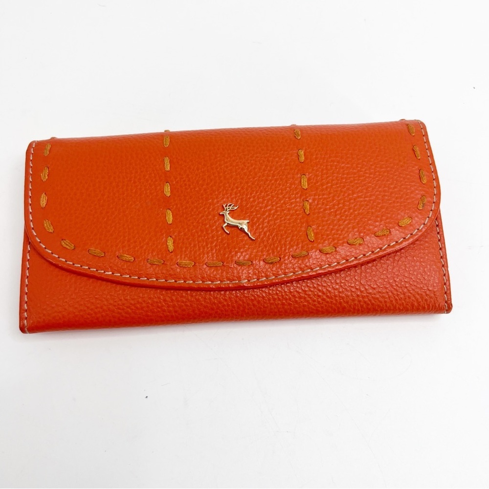 Ashwood Large Leather Note and Coin Purse Black Ash-14 Mandarin Orange - Picture 13 of 13